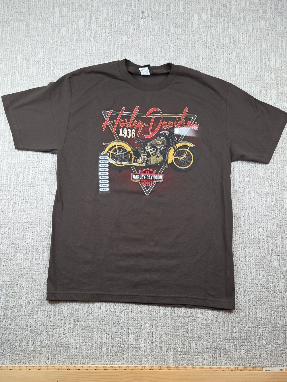 Harley-Davidson Brown Short Sleeve Tee with 1936 Motorcycle Graphic